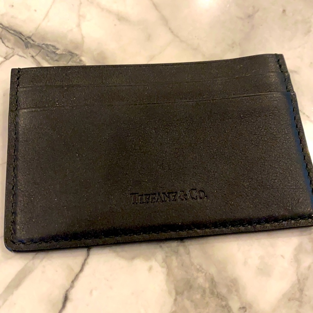 Authentic Tiffany & Co. leather card holder black